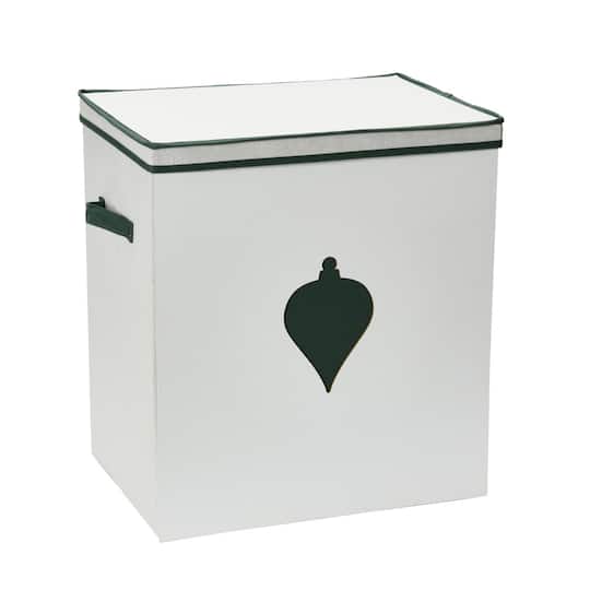 Household Essentials Green & White Ornament Storage Box